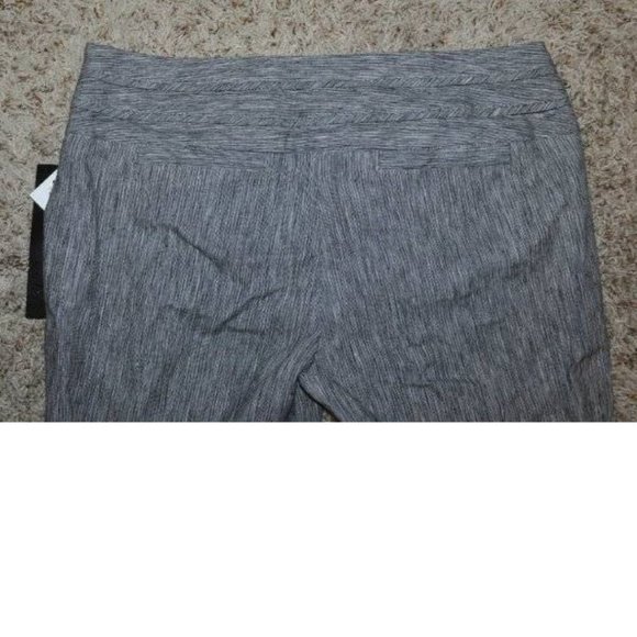 Womens Linen Capris My Michelle 13 Black Gray White Textured Blend Lowrise Pants - Picture 6 of 6